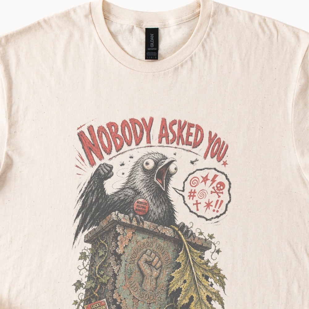 Rebellious Bird Skull Boho Graphic Tee